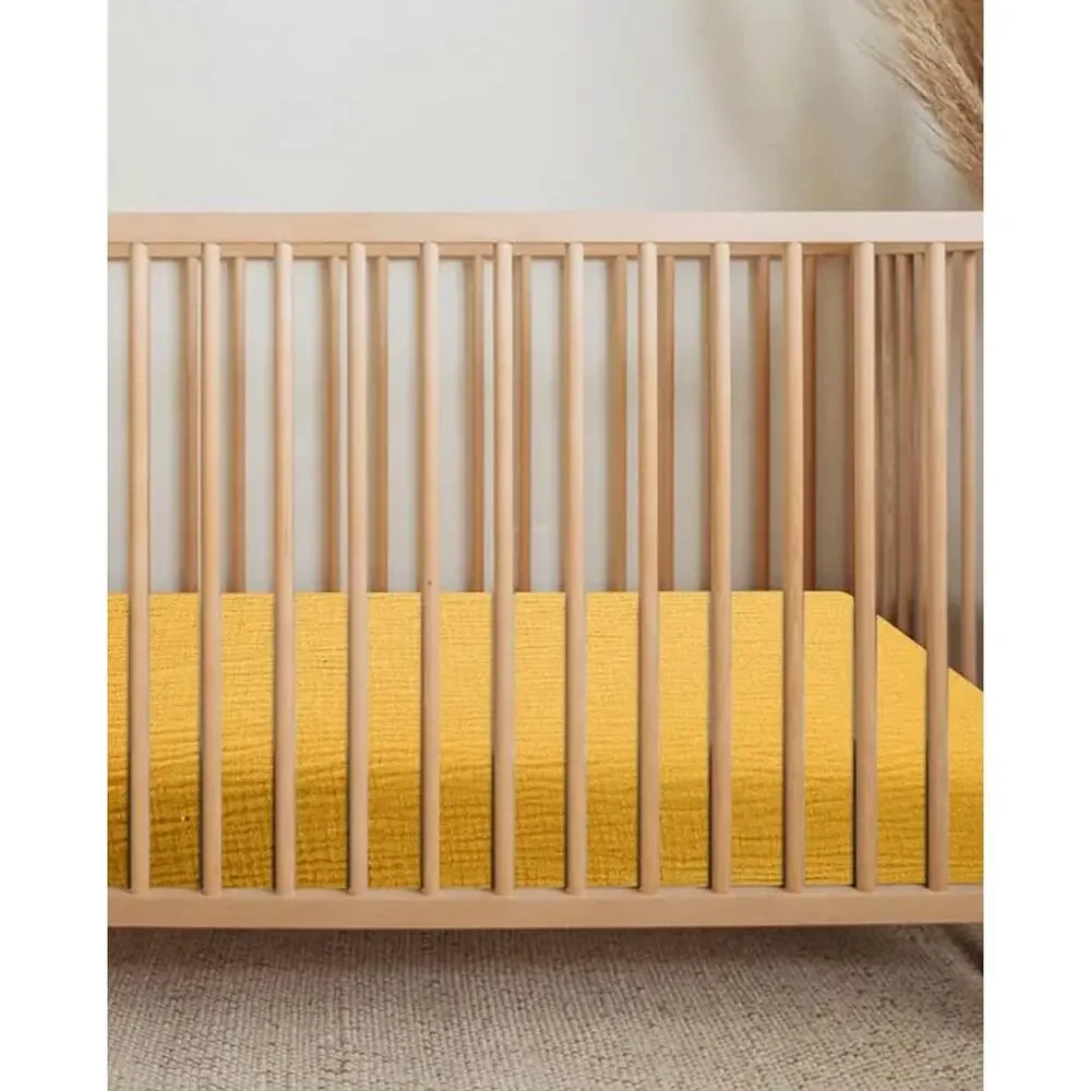 Mini Crib Sheets, Fitted Pack N Play Mattress and Mini Cribs Sheet- Yellow